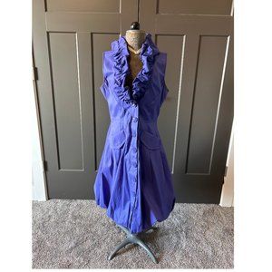 Samuel Dong Blue Summer Ruffle Dress Size Medium